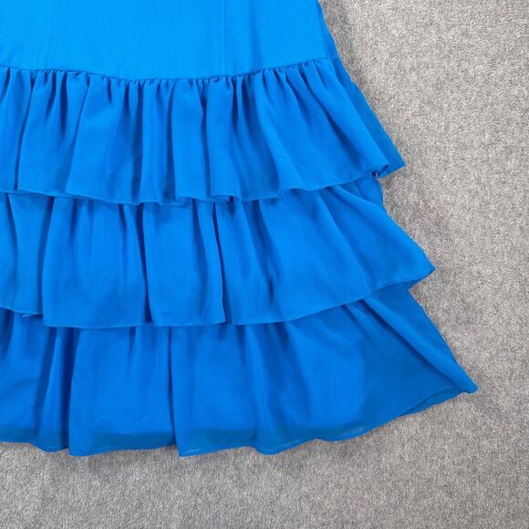 Walter by Walter Baker Blue Tiered Ruffle Mini Dress Size X-Small Bodice Top New - Picture 3 of 12